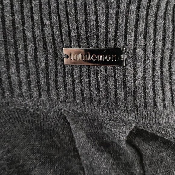 Lululemon Open Front Cardigan Sweater Size 10 Charcoal Cashmere Blend CJ-1738 - Picture 5 of 7